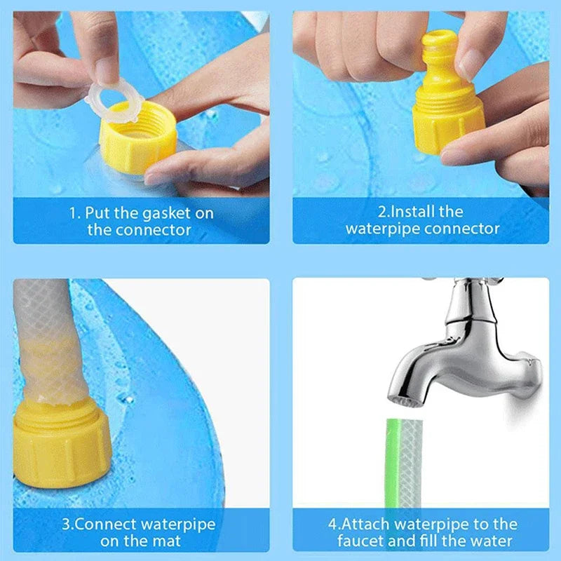 100/170cm Summer Pets Swimming Pool - Inflatable Water Sprinkler Pad & Cooling Mat, Outdoor Interactive Fountain Toy for Dogs - Image 7
